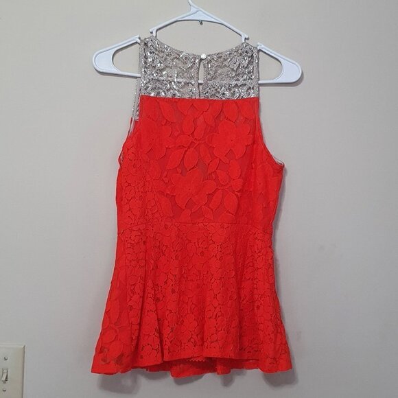 NWT ANTHROPOLOGIE Moulinette Soeurs  Rouge Red PeplumTop - Picture 11 of 11